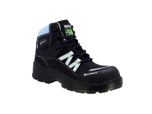 Bota Industrial Blackwood 2503 de Tecnocuero Negro y Azul para Mujer