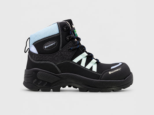 Bota Industrial Blackwood 2503 de Tecnocuero Negro y Azul para Mujer
