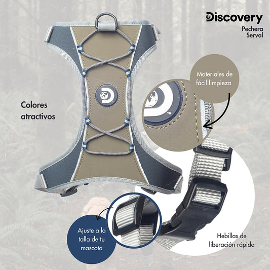 Pechera para Perro  Discovery Serval color Azul/Gris